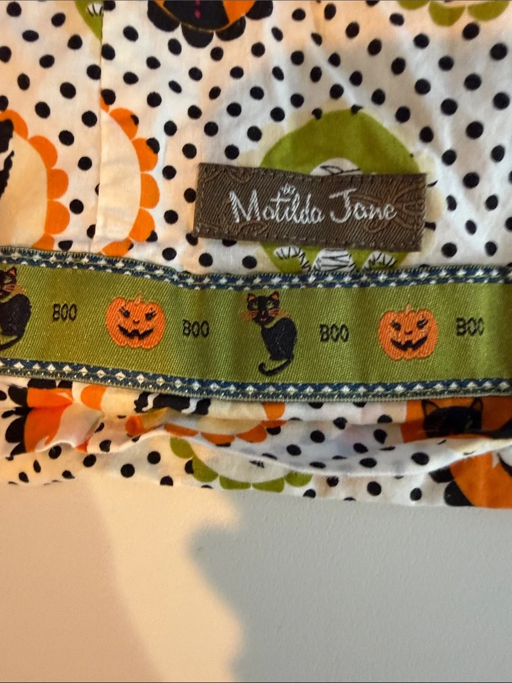 Matilda Jane Halloween Fall Pumpkin Ghost Witch Dress with Bloomers 12-18 M EUC